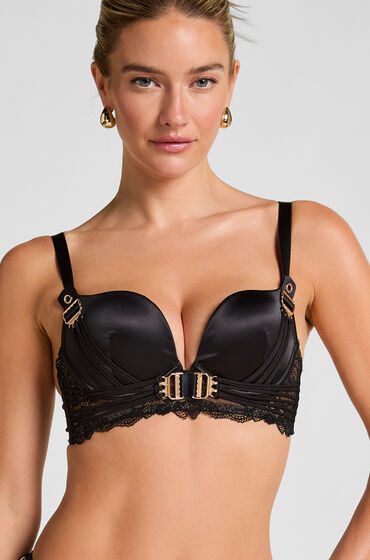 Hunkemöller Vorgeformter Longline-Push-up-Bügel-BH Avela Schwarz