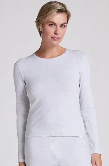 Hunkemöller Pyjama-Oberteil Pointelle Grau