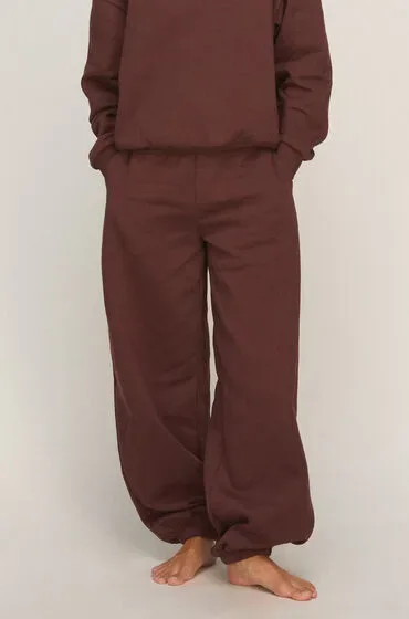 Hunkemöller Jogginghose aus Angerautem Sweat Braun