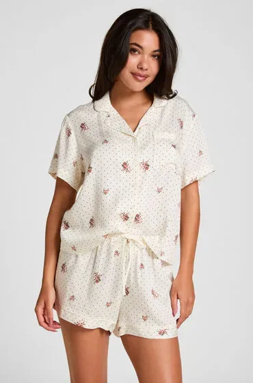 Hunkemöller Pyjama-Shorts Satin Weiß