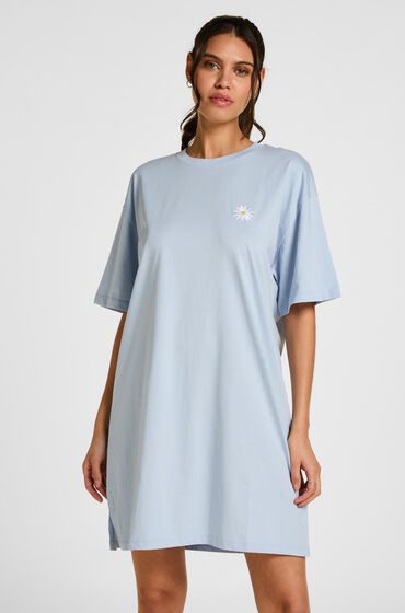 Hunkemöller Nachthemd mit Rundhalsausschnitt Blau