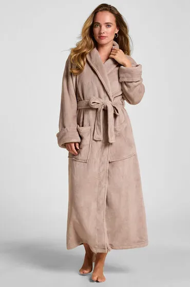 Hunkemöller Weicher Fleece-Bademantel Beige