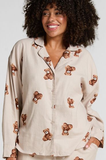 Hunkemöller Jacke Flanell-Twill Bär Beige