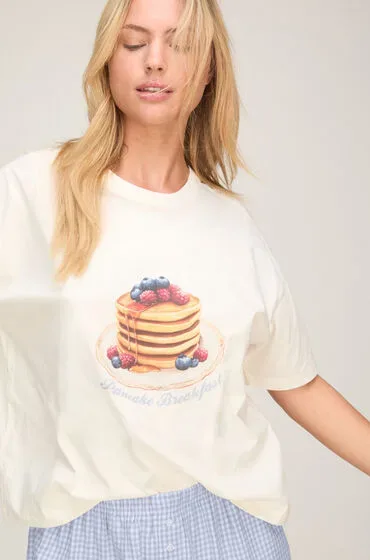 Hunkemöller Pyjama-Set mit Shorts und T-Shirt Weiß