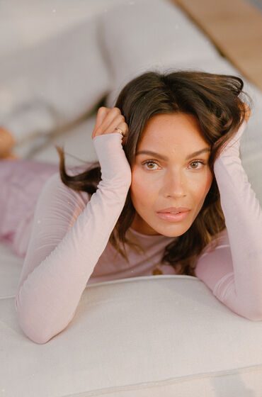 Hunkemöller Super Soft Shirt aus Kaschmir-Mix mit U-Boot-Ausschnitt Rose