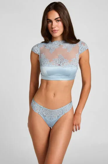 Hunkemöller Hoch geschnittener String Rosie Blau