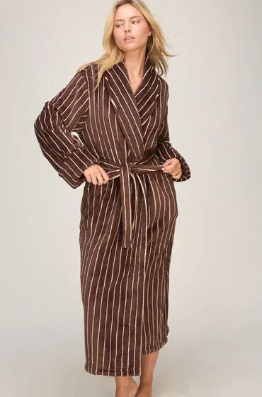 Hunkemöller Weicher Fleece-Bademantel Braun