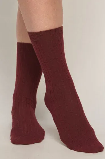 Hunkemöller Cashmere Blend Ribbed Socks Rot