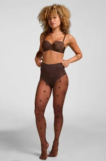 Hunkemöller Strumpfhose 15 Den Punkte Braun
