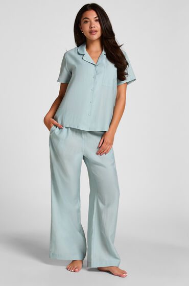 Hunkemöller Pyjama-Hose Crinkled Blau