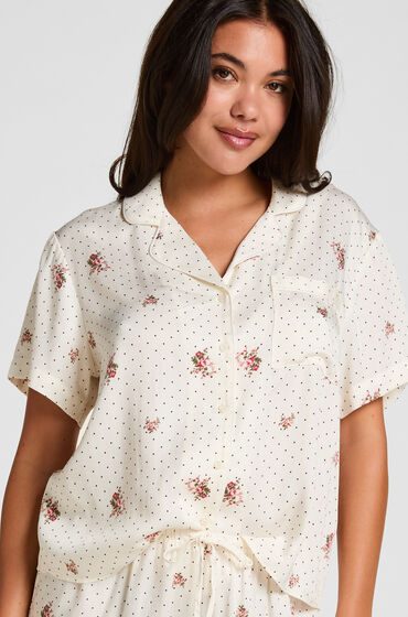 Hunkemöller Pyjama-Jacke Satin Weiß