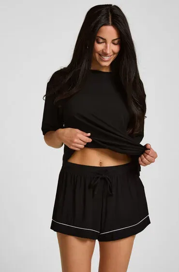 Hunkemöller Jersey-Shorts Essential Schwarz