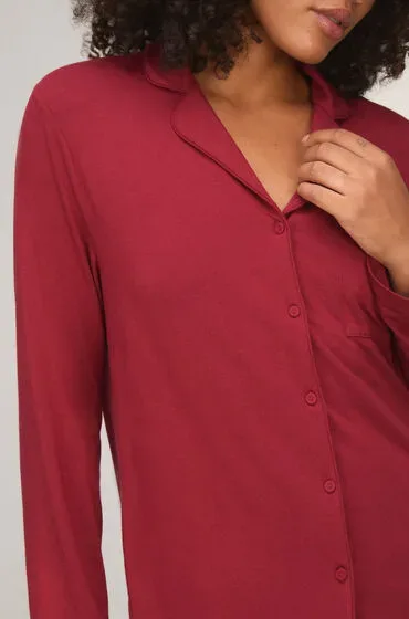 Hunkemöller Langärmelige Jersey-Jacke Essential Rot