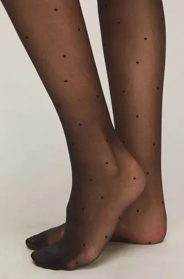 Hunkemöller Strumpfhose 15 Denier Dots Schwarz