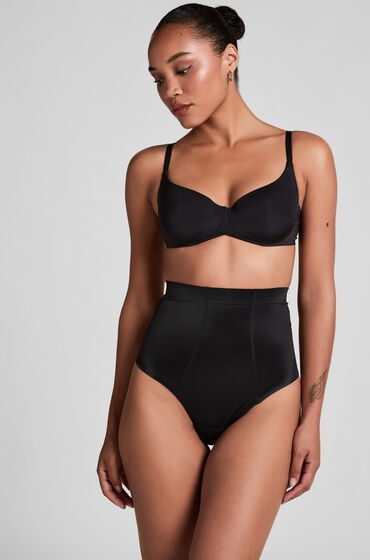 Hunkemöller Formender Scuba-Tanga mit hoher Taille Schwarz