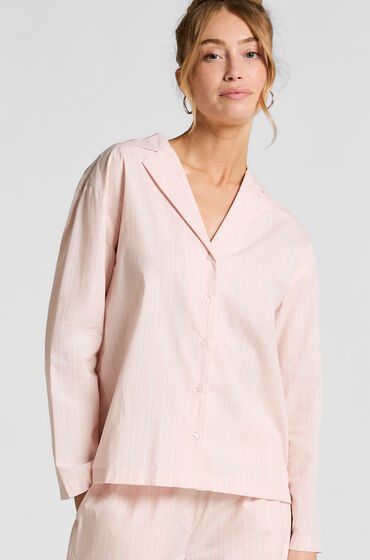 Hunkemöller Pyjama-Top Baumwolle Poplin Rose