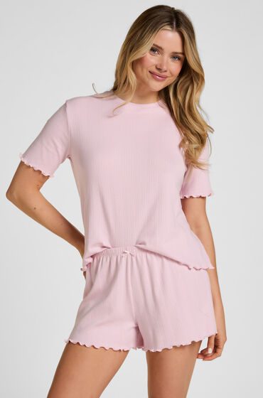 Hunkemöller Pyjama-Shorts Pointelle Rose