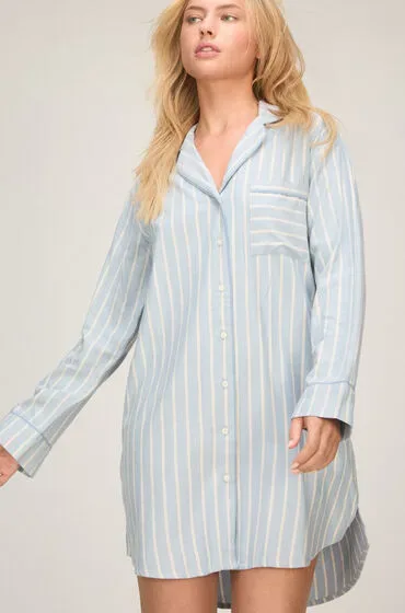 Hunkemöller Nachthemd Streifen Blau