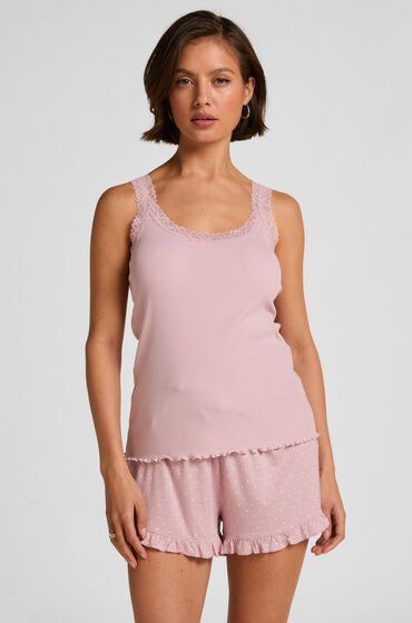 Hunkemöller Jersey-Shorts mit Rüschen Rose