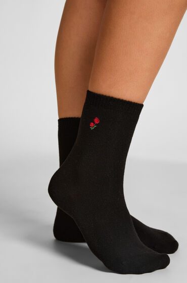 Hunkemöller Crew-Socken aus Modal Schwarz