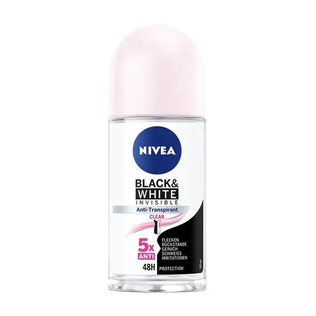 Nivea Black & White Invisible Deo Clear Roll-On 50ml