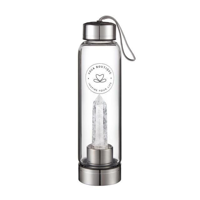 YOGA BOUTIQUE Get energized, get happy! Crystal Water Bottle Bergkristall silber