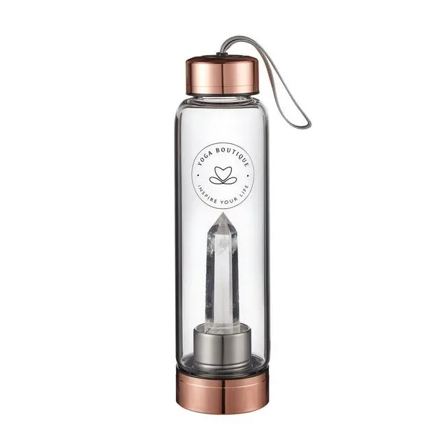 YOGA BOUTIQUE Get energized, get happy! Crystal Water Bottle Bergkristall rosegold