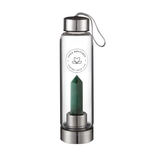 YOGA BOUTIQUE Get energized, get happy! Crystal Water Bottle Aventurin silber