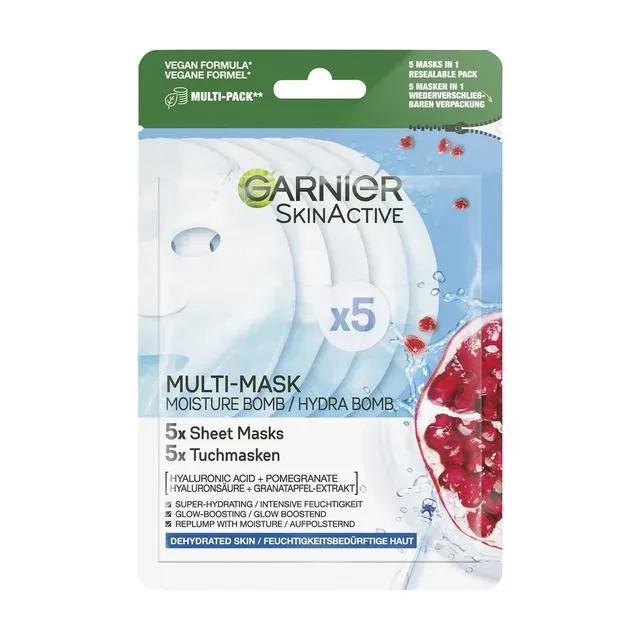 Garnier Hydra Bomb Tuchmasken Granatapfel Set