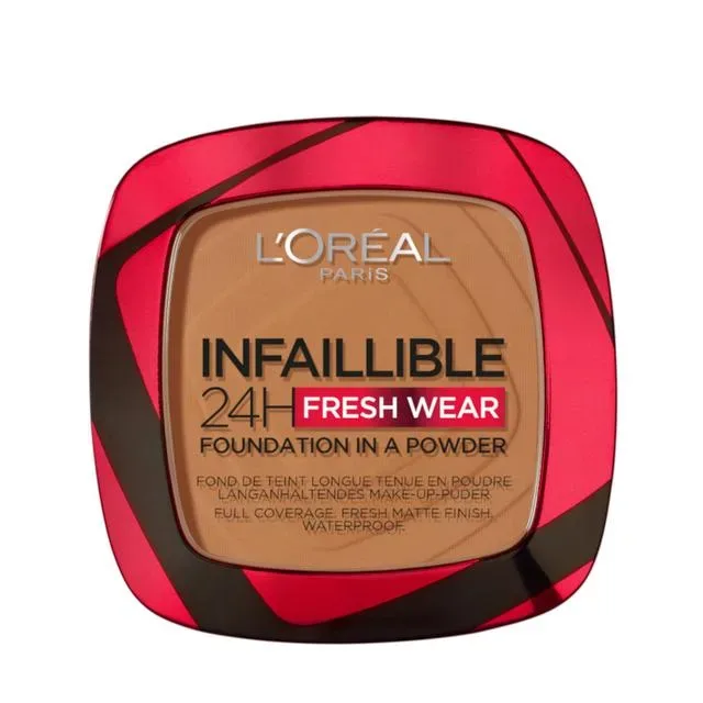 L'OREAL - Infaillible 24H Fresh Wear Make-Up-Puder, 9 g,  Sienne