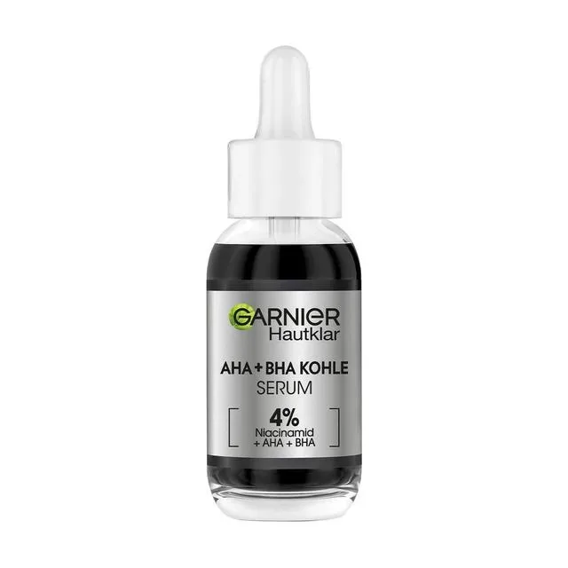 Garnier - Hautklar Anti-Unreinheiten Serum mit Kohle und 4% Niacinamid + AHA + BHA (Salizylsäure), 30 ml
