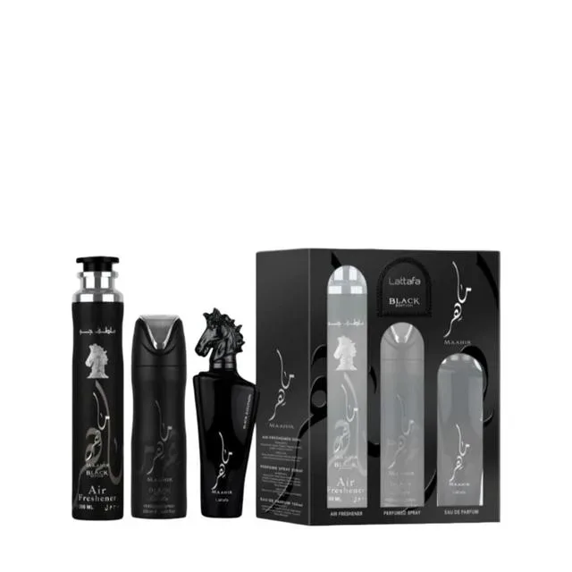 Lattafa Maahir Black Set mit Düften 3ST Unisex