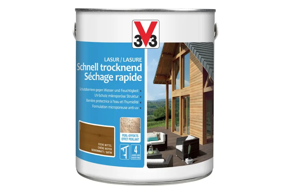 V33 Holzlasur H2O Eiche Mittel | 2.5 l