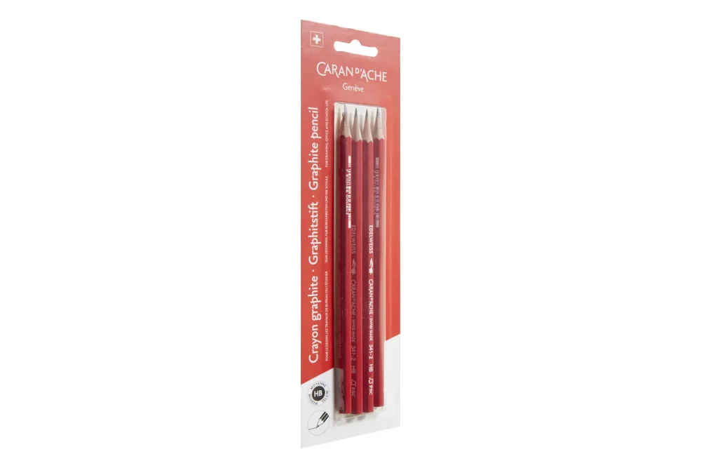 CARAN D'ACHE Schulbleistift Edelweiss HB 341.372 4 St&uuml;ck Blister