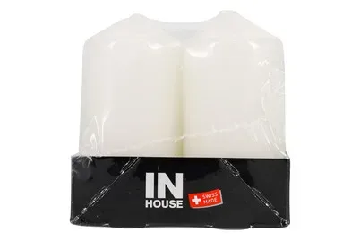 Inhouse Zylinderkerzen 40x80 weiss 4 Stück