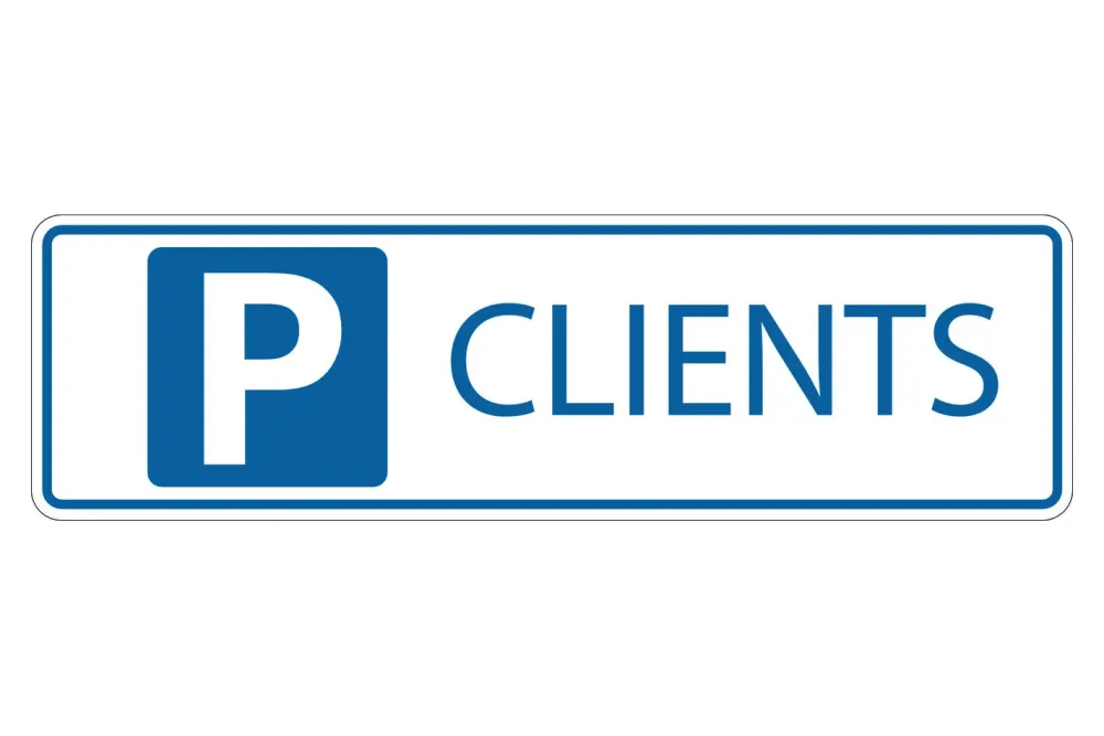 Kunststoff-Schild Clients | 33 × 9.7 cm