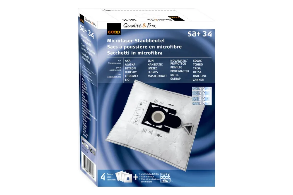Coop Staubsaugerbeutel Microfaser Sa+34 4 Stück