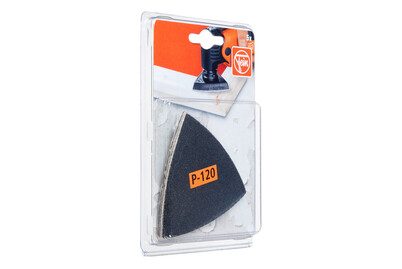 Fein 63717085045 Deltaschleifpapier mit Klett, ungelocht Körnung 120 Eckmaß 80 mm 5 St.