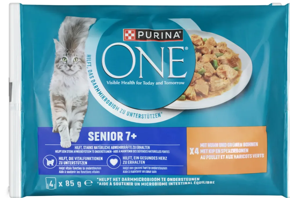 Purina ONE Katzenfutter Senior 7+ in Sauce Huhn 4x85g