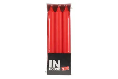 InHouse Stabkerzen rot 2.2x19cm 9 Stück