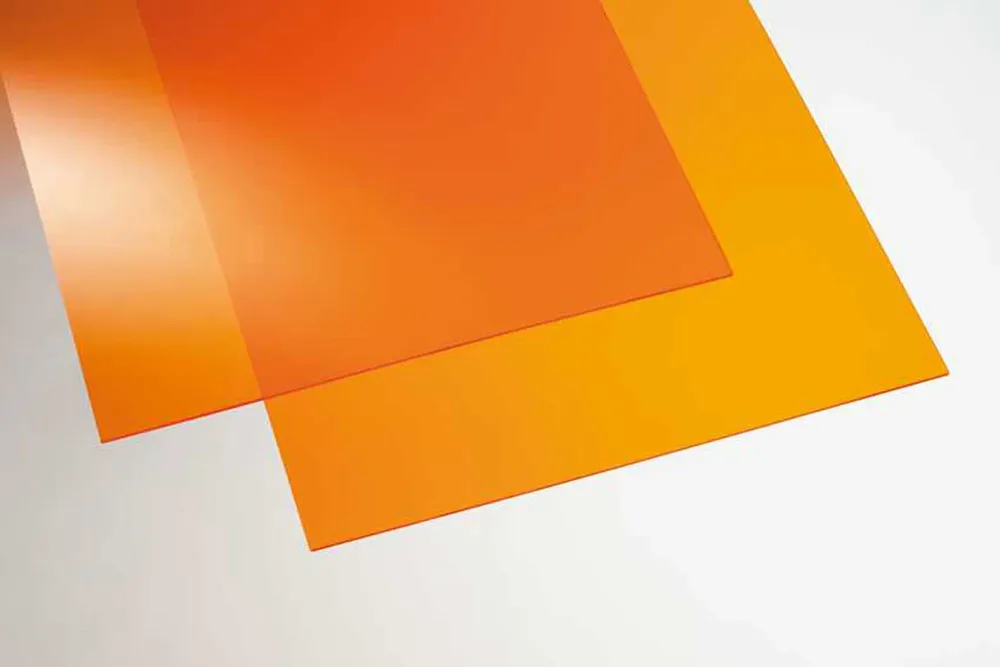 Tecolux Acrylglas Eben Glattorange | 50 × 100 × 0.3 cm