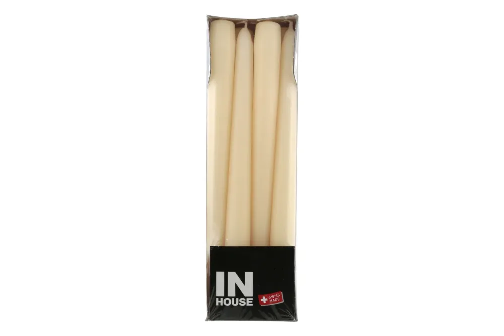 InHouse Spitzkerzen ecru 2.2x24cm 12 Stück