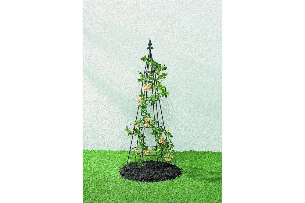 Old Garden Obelisk Pedro Metall Schwarz | 115 × 42 × 42 cm