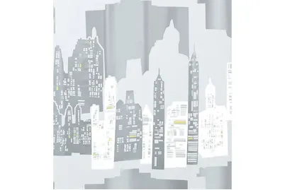 Spirella Duschvorhang Skyline Silver | 180 × 200 cm