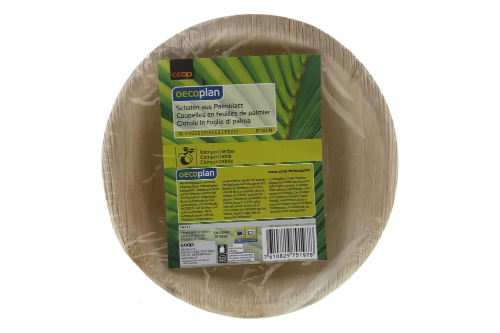 Oecoplan Palmblatt Schalen rund Ø18cm 10 Stück
