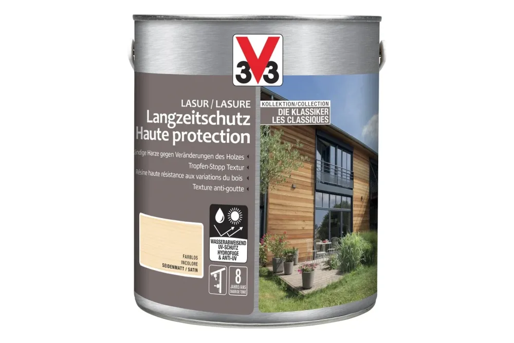 V33 Holzlasur Langzeitschutz H2O | 2.5 l