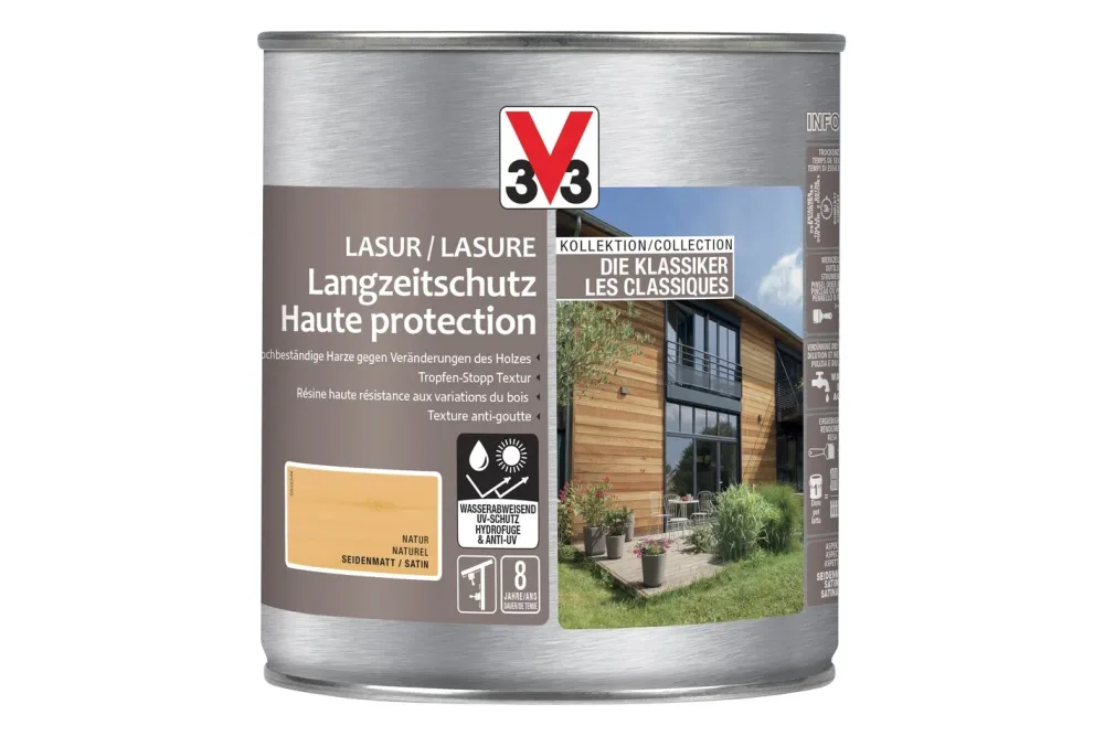 V33 Holzlasur langzeitschutz H2O Natur | 750 ml