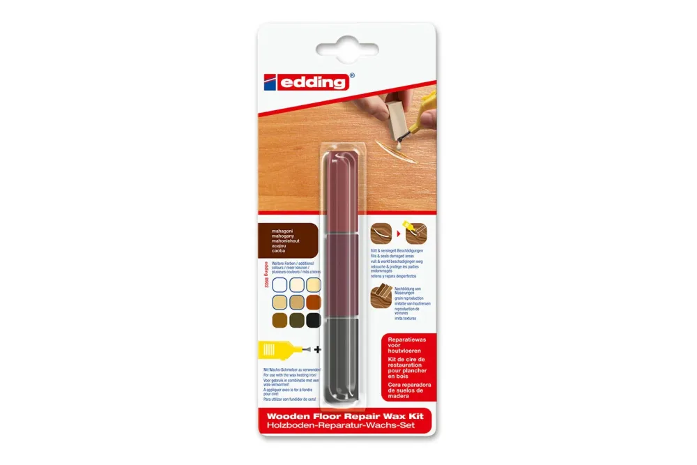 Edding Holzboden-Reparaturwachs-Set Mahagoni