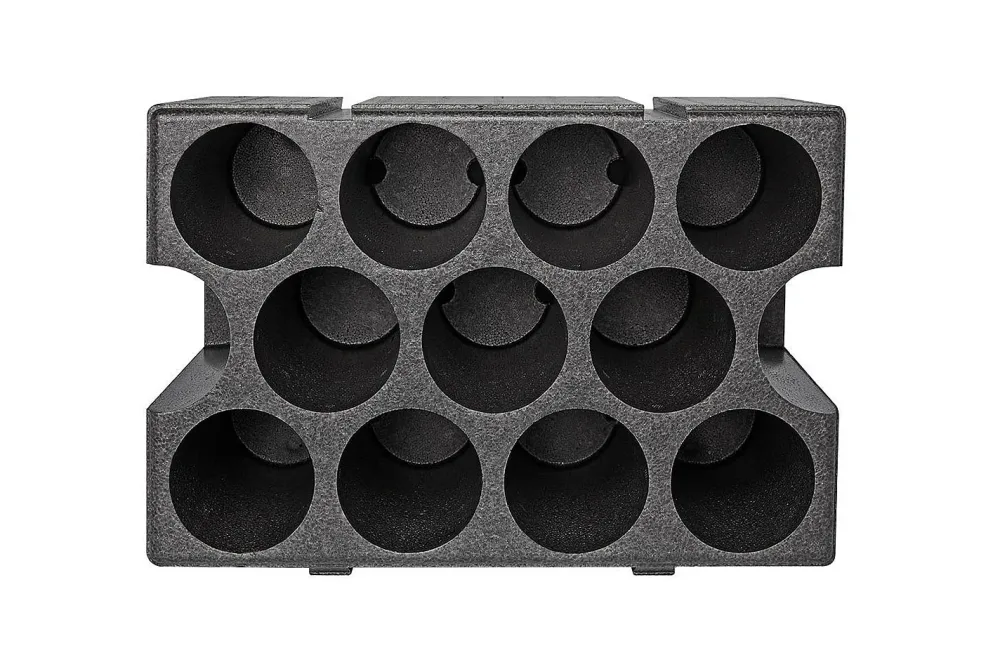 Casavino Styropor-Flaschengestell Schwarz | 24 × 30.1 × 45.5 cm | 12 Flaschen