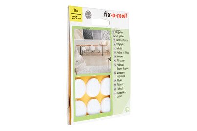 Fix-O-Moll Filzgleiter Weiss | 2.2 cm | 16 Stück